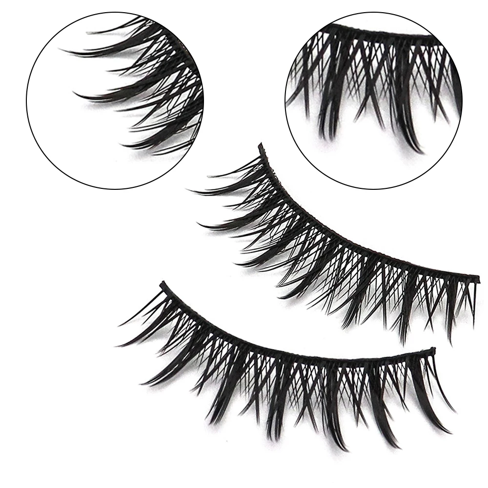 

Black Stem Artificial Eyelashes Lengthened Eye Faux Lashes Hand-made Lash Extension Supplies Valentine's Day Gift