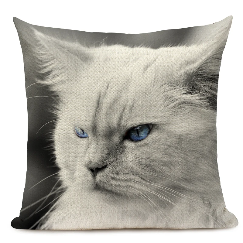 dekoracyjną poszewkę na poduszkę Pet Cat Cute Animal Poszewki poduszki 45x45CM Lniana poszewka sofę Home Decor