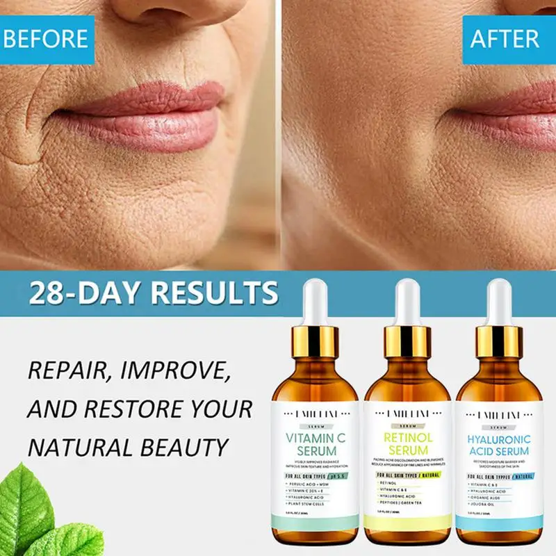

Retinol Essence For Face Hyaluronic Acid Essence Vitamin C Oil For Lines Wrinkles Anti Aging Essence & Dark Spot Corrector