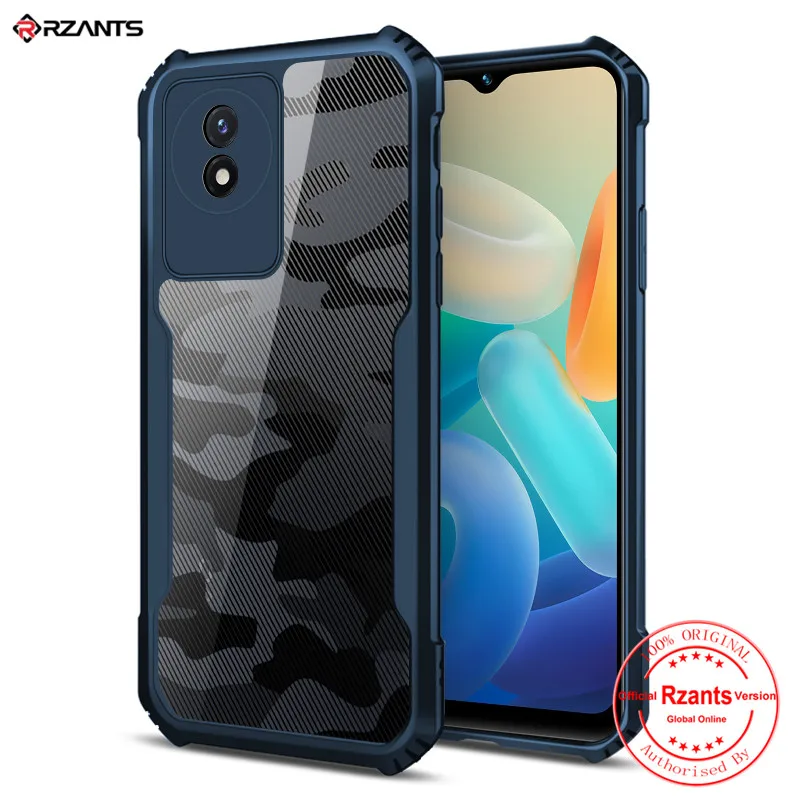 

Rzants For VIVO Y02 4G Case Hard [Camouflage Beetle] Hybrid Shockproof Slim Crystal Clear Cover