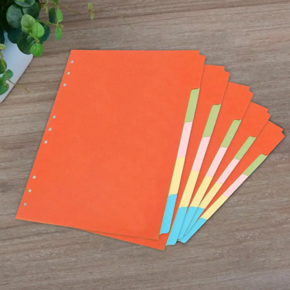 

5Pcs A5 A6 Binder Index Dividers Index Page for Loose-leaf Notebook Scrapbooking Diary Stationery School Office Supplies