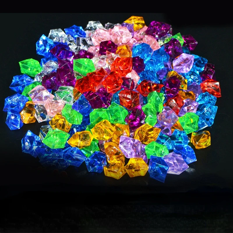 

100 pcs Acrylic Crystal Stone Fish Tank Potted Landscape Rainbow Color Small Stone Hydroponic Color Vase Decoration Stonelet