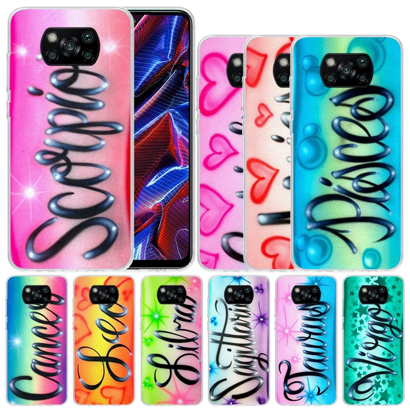 Мягкий чехол с рисунком Овен, Лев, весы, дева, Козерог для Xiaomi Poco X5 Pro X4 Gt X3 Nfc M5S, чехол для телефона M4 M3 M2 F3 F2 F1 Mi