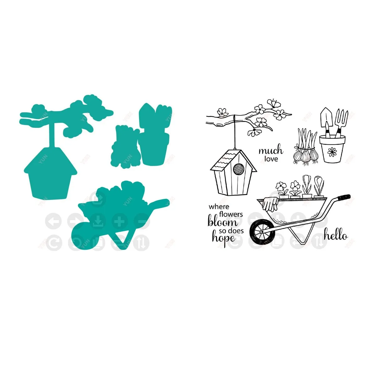 

New Arrival Cart Vegetable Stamp or Metal Cutting Die Scrapbook Journal Decoration Embossing Cutting Die Template