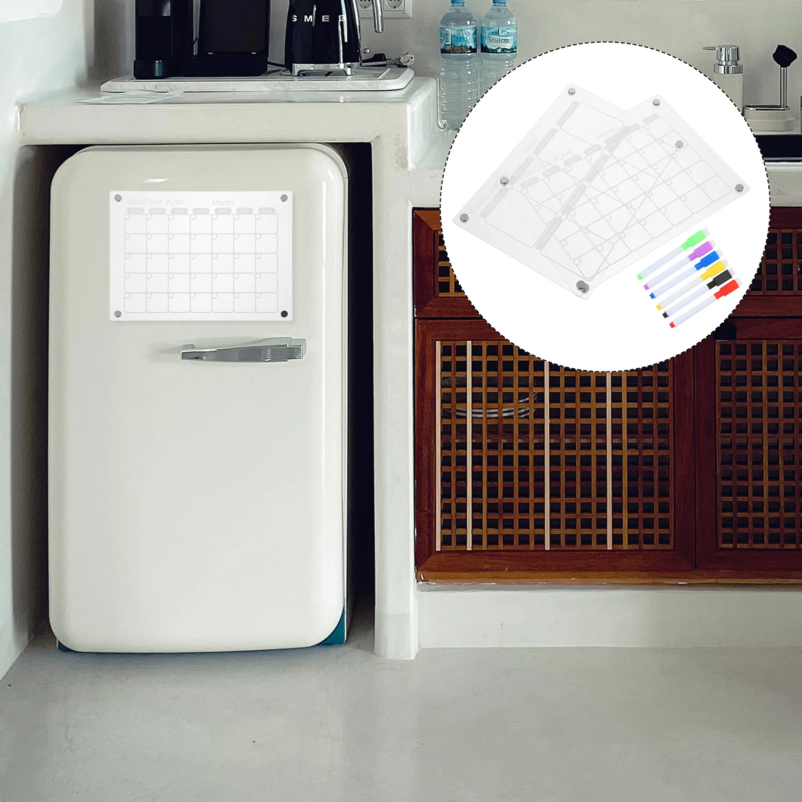 

Message Clear Board Wall Sticker Acrylic Magnetic Fridge Dry Erase Office Whiteboard