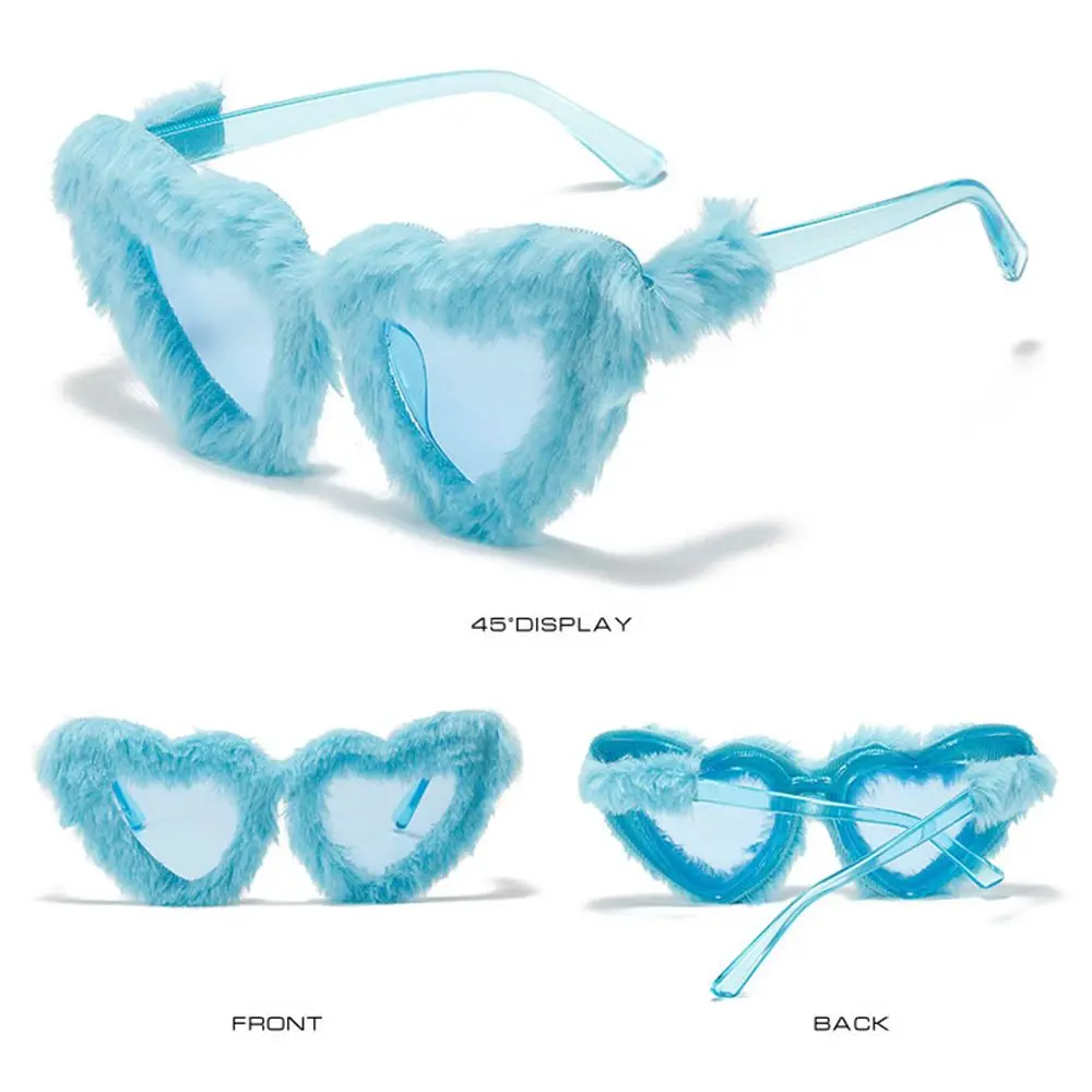 Женские солнцезащитные очки в форме сердца с декоративными дужками