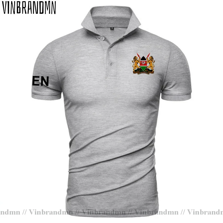 Фото Рубашка-поло Kenya Kenyan KEN, мужская рубашка-поло из 100% хлопка с коротким рукавом и дизайном флага страны, модные рубашки национальной сборной 2023, классическая горячая распродажа №2