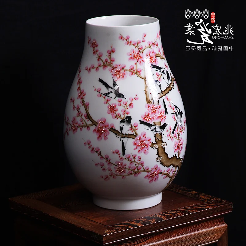 

Zhaohong Jingdezhen manufacturing xishangmeishao ceramic craft vase ornaments Mecke five magpie figure