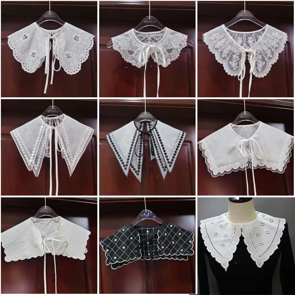 Многофункциональная кружевная рубашка искусственный воротник с вышивкой