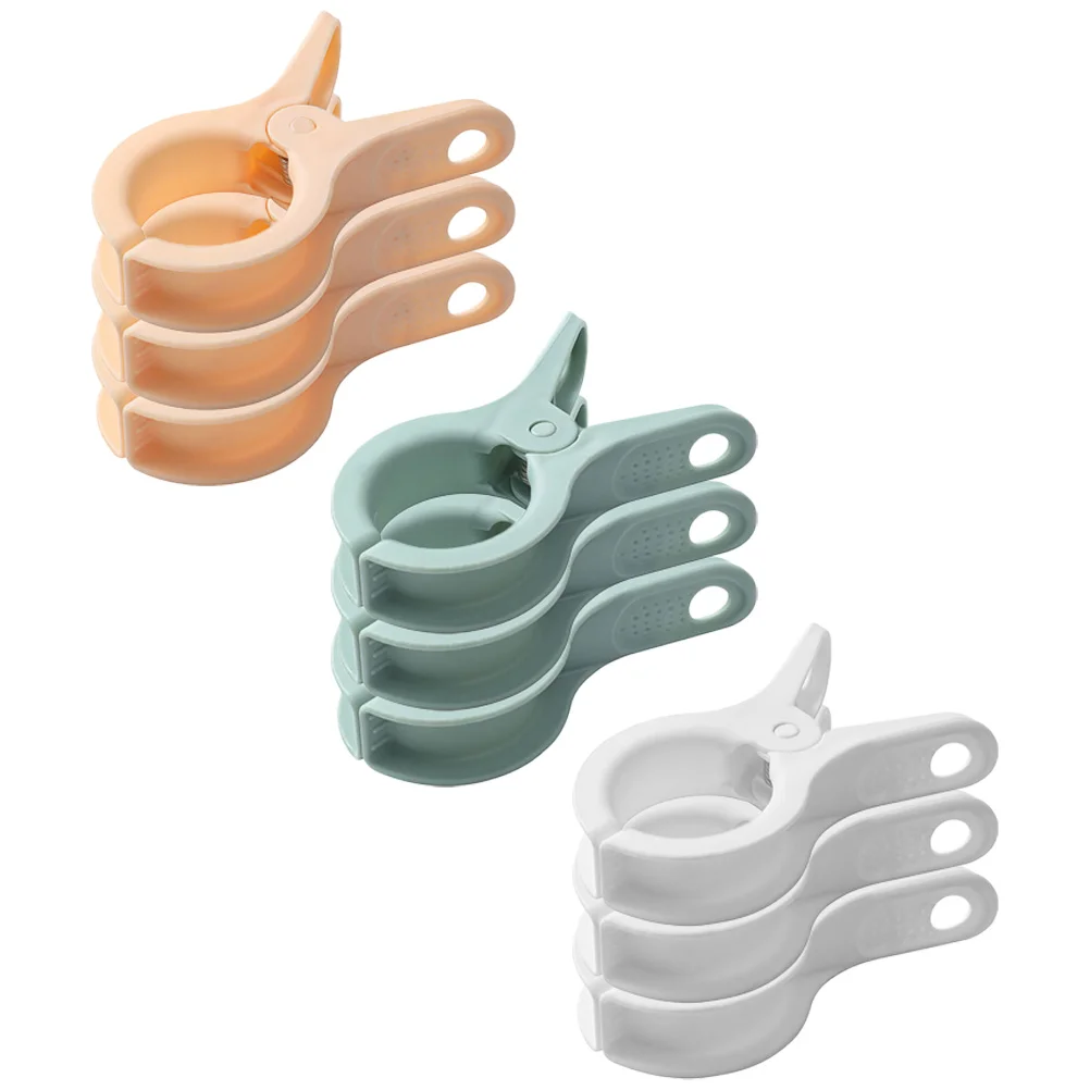 

9Pcs Plastic Beach Towel Clips Clothespins Quilt Drying Clip Large Windproof Clothes