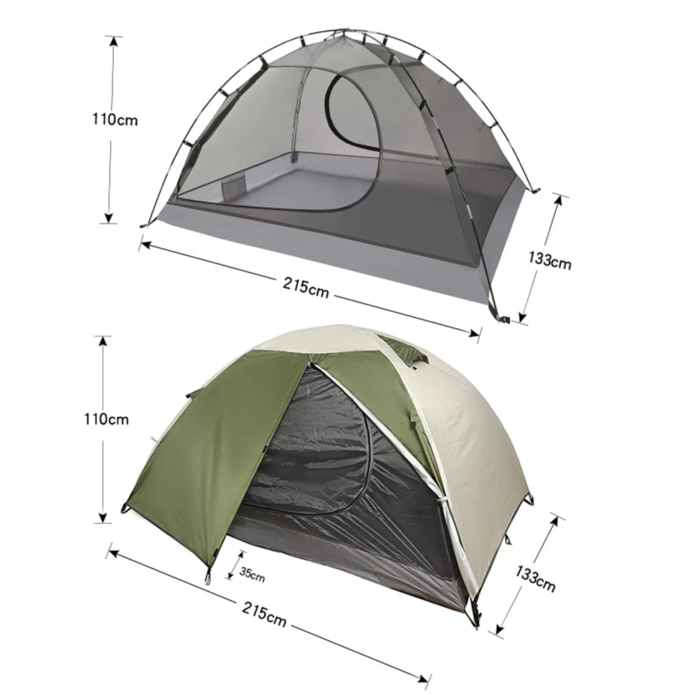 Купи Ultralight 2 Person Backpacking Tent Cycling Tent Double Layer Camping Tent Outdoor Hiking Travel Tent Fishing Beach Tents New за 5,720 рублей в магазине AliExpress