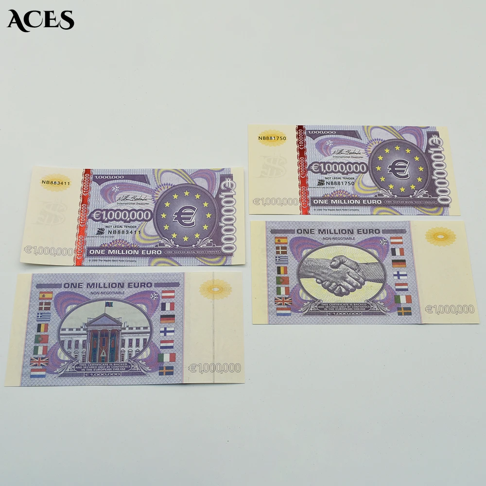 

New Million Euro Paper Money with Fluorescent Anti-counterfeiting Mark Eu Commemorative CouponCraft Collection Home Decoration