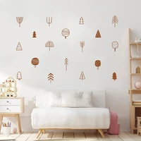 boho woodland trees wall stickers decals pvc removable nursery decor vinyl mural gift for kids baby bedroom home decoration