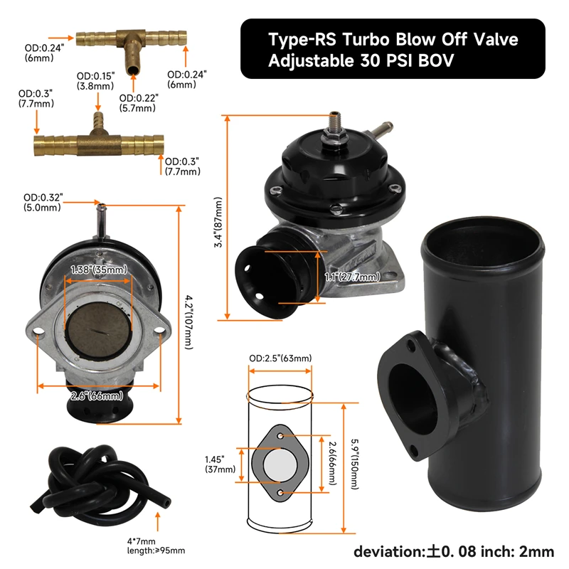 Универсальный интеркулер 2 5 дюйма 63 мм + шланги из сплава комплект выдувного