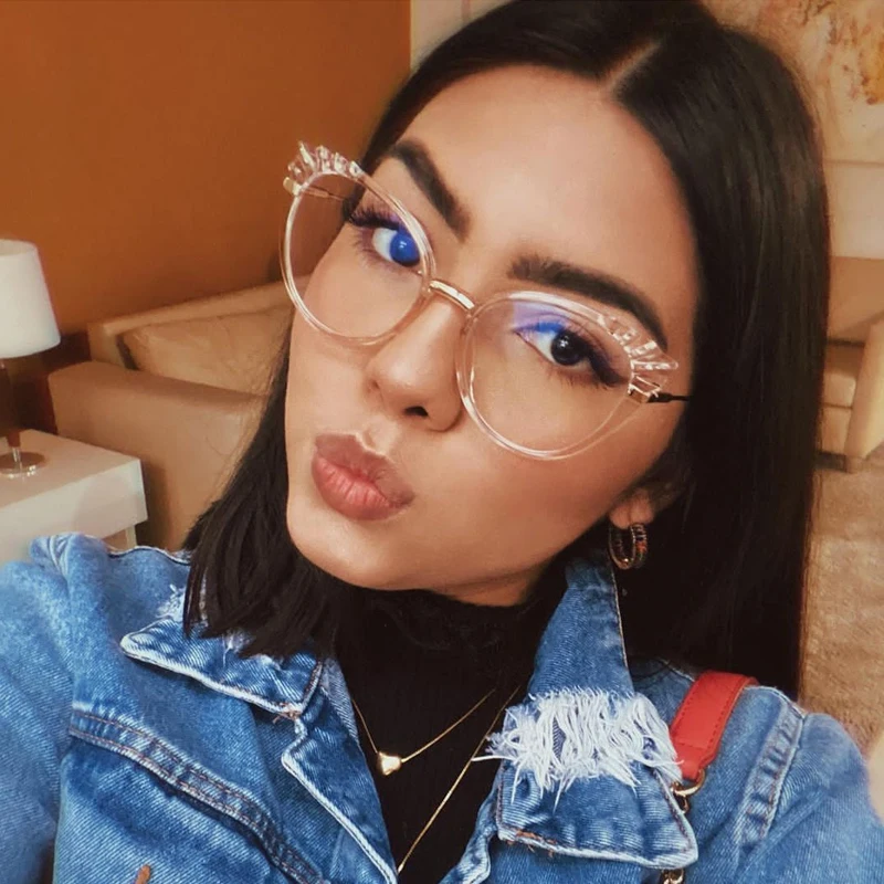 

2022 Spring Fashion Optical Anti-blue Transparent Glasses Women Vintage Sexy Cat Eye Spectacles Female Computer Eyeglasses Frame
