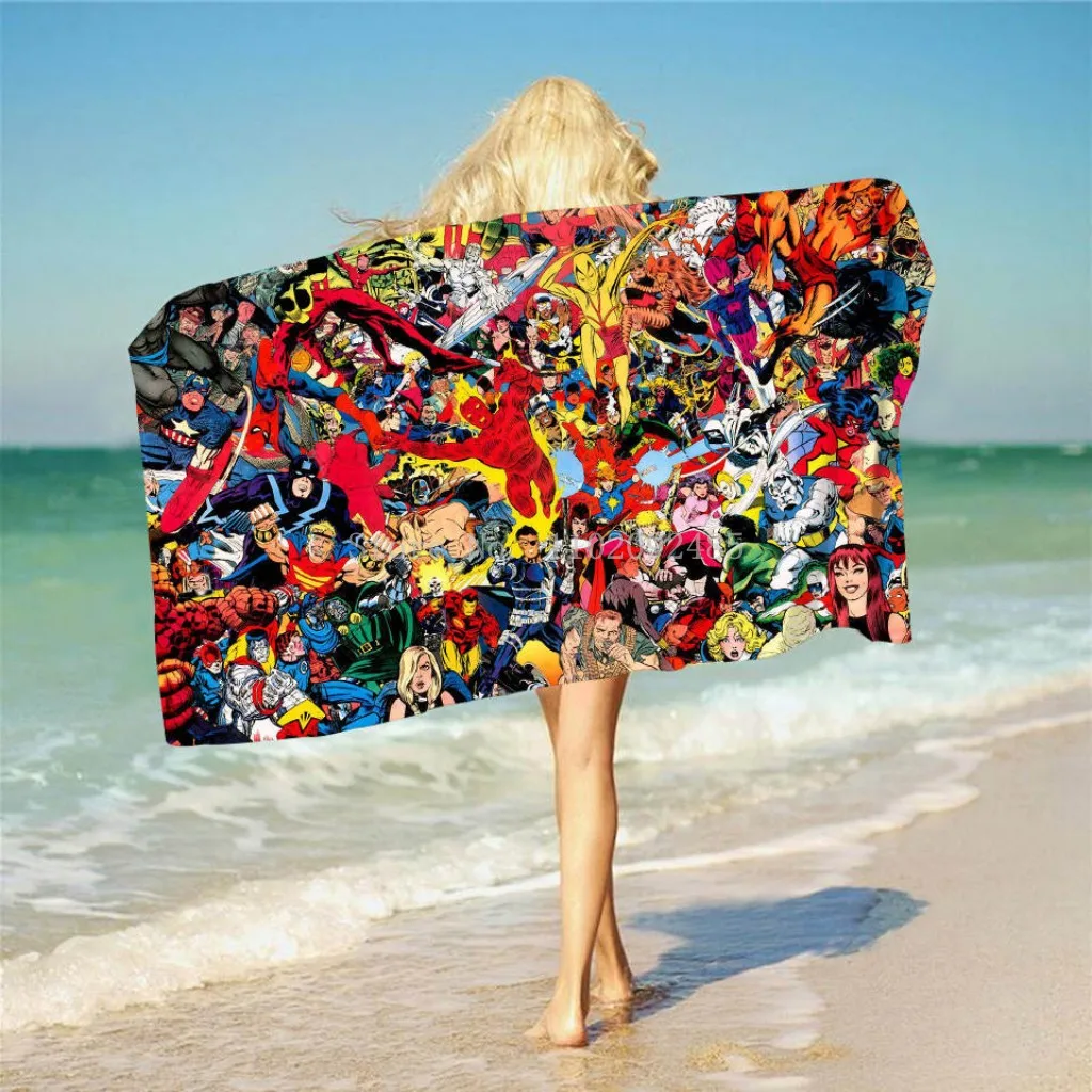 Банное полотенце из полиэстера с принтом мстители |