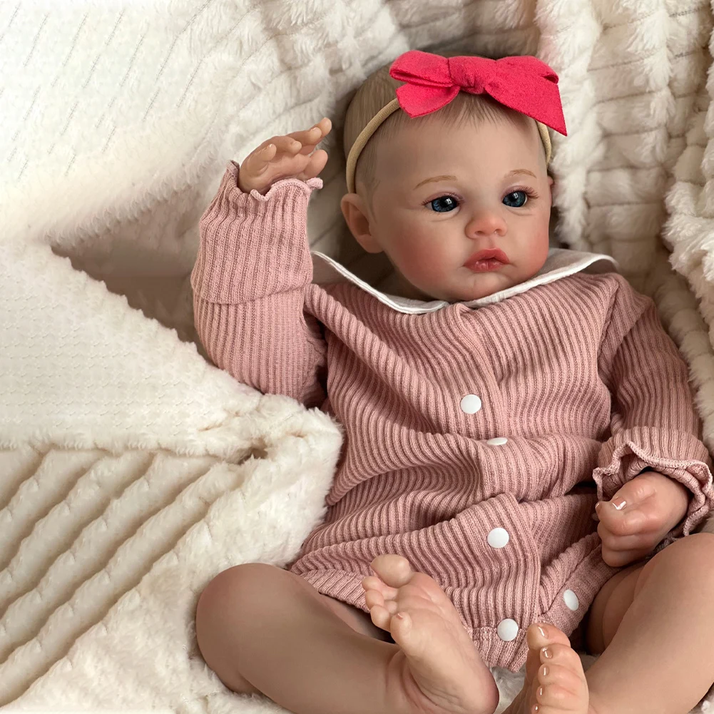 

NPK 19inch Awake Rebirth 3D Skin Baby Doll Realistic Collectible Art Doll Reborn Toy Visible Vein Birthday Gifts for Kids Adults