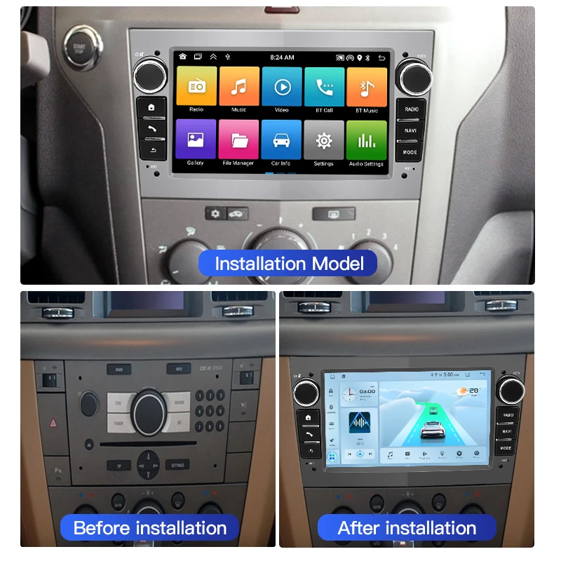 Для Opel Astra H J 2004 Vectra Vauxhall Antara Zafira Corsa C D Vivaro 7 &quotAndroid 13 Автомобильный плеер Veda Радио