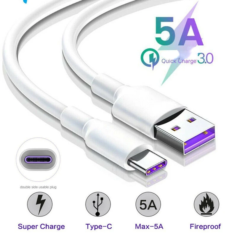 

1M 2M USB Type C Cable USB Charger Cable For Huawei P40 P30 S20 S10 S9 Note 8 8T Pro Type C Charging Cable