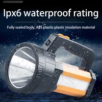 bright led10w flashlight usb charging night lighting portable torch waterproof searchlight with side light