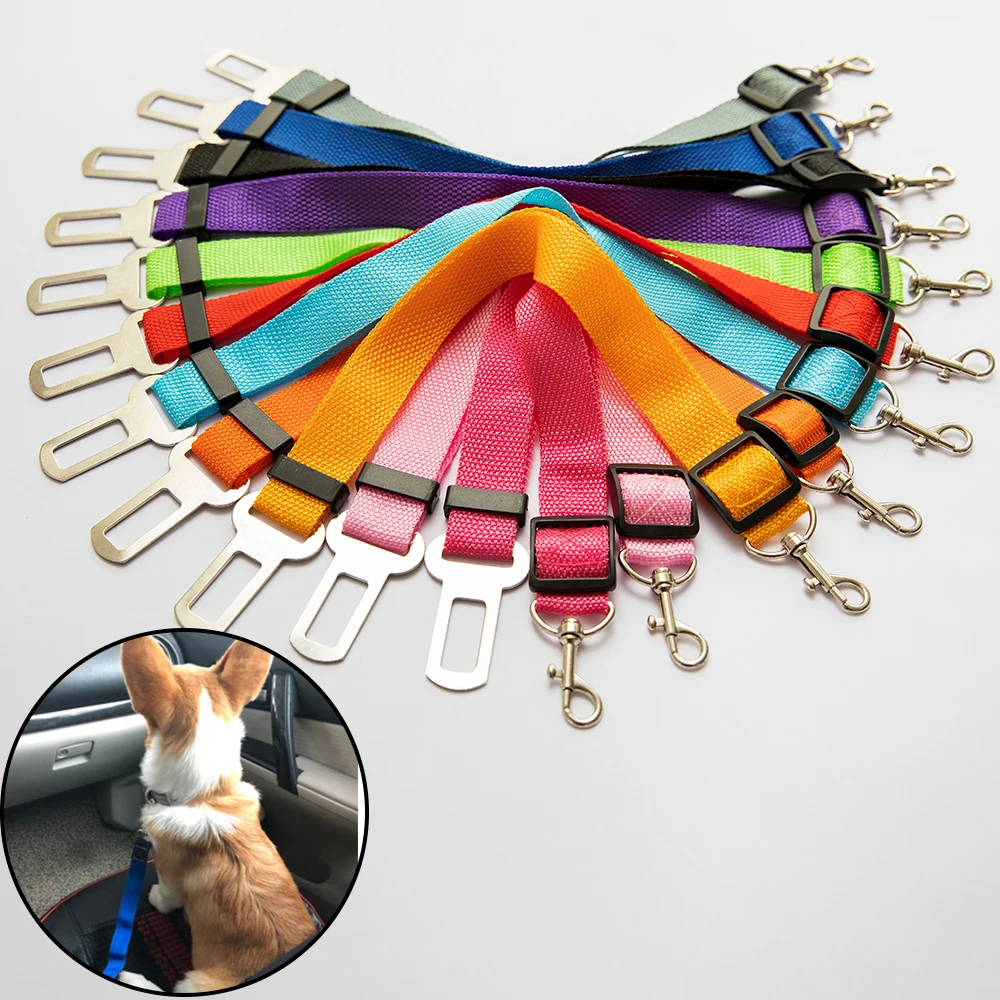 

Pet Dog Cat Car Seat Belt Adjustable Harness Seatbelt Lead Leash for Small Medium Dogs Travel Clip Pet Supplies