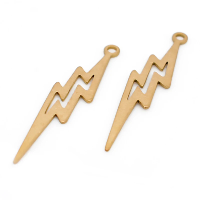 

8Pcs Raw Brass Hollow Lightning Charms Geometry Pendant for Jewelry Making Diy Handmade Necklace Earrings Supplies Accessories