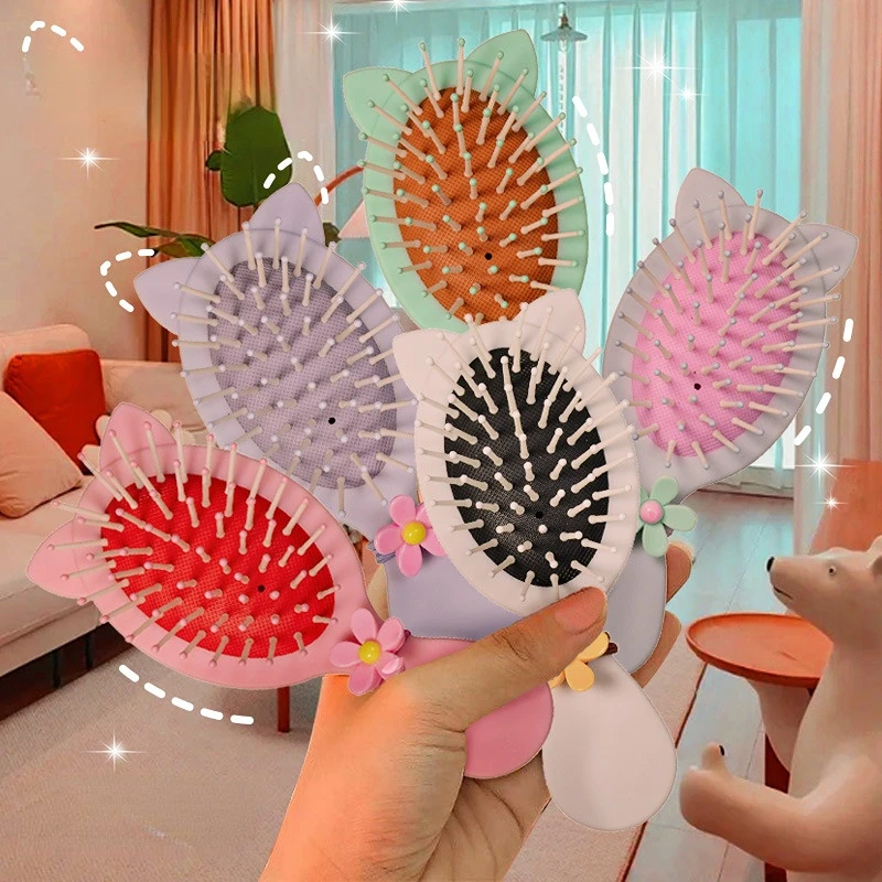 

Kawai Cartoon Hair Comb for Kids Massage Air Cushion Comb Portable Anti-Static Brushes Pig Bear Panda Small Hair Brushes Tools