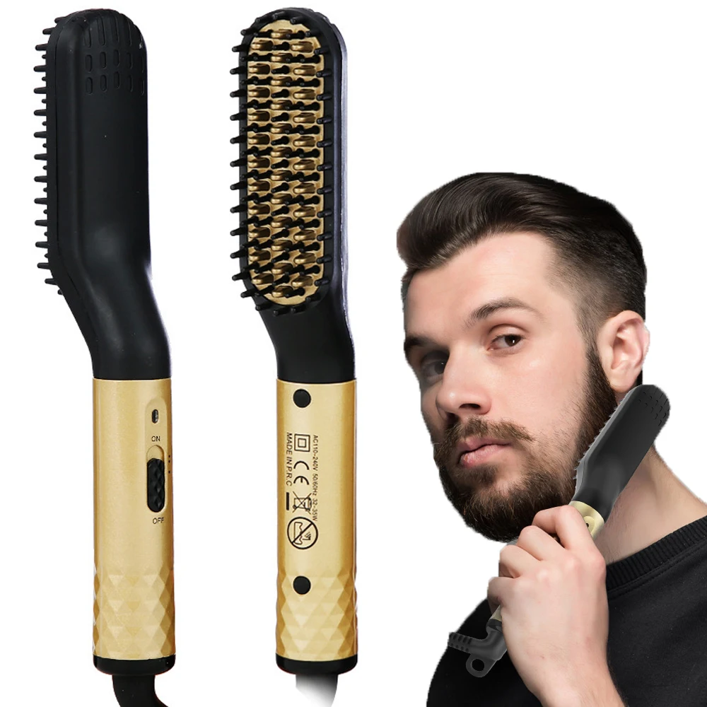 

Hair Straightener Brush Professional Hot Beard Comb Brush Multifunctional Hair Straightening Smooth Fast Heating Styling Tools