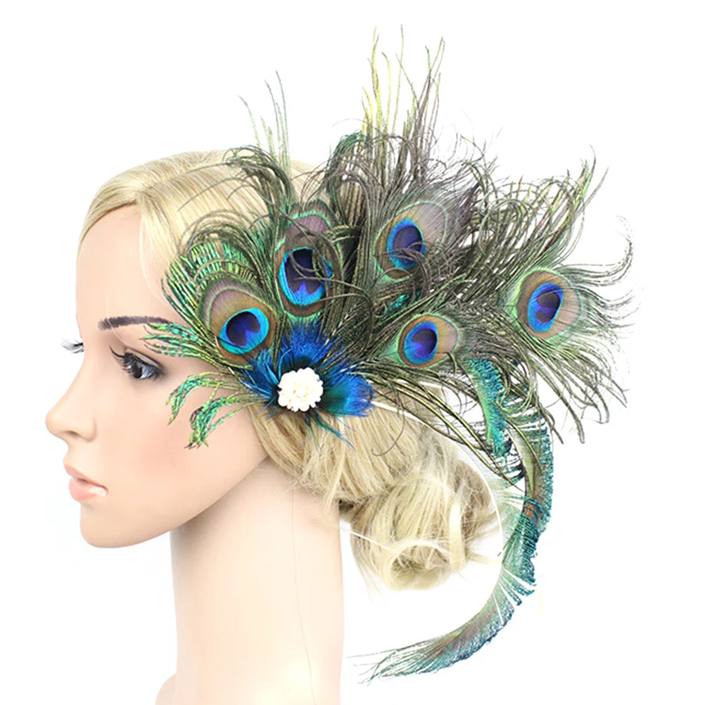

Hairfeather Clip Accessories 1920S Headpiece Flappergatsby Women Fascinator Pin Hat 20S Roaring Party Headband Clips Jewelry