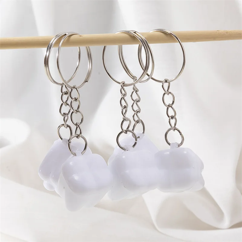 Брелок с имитацией зубов из мультфильма брелок белыми зубьями кольца для ключей