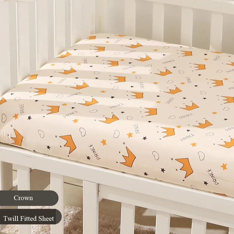 

Newborn Baby Crib Fitted Sheet Twill Cotton Infant Bed Mattress Cover Cartoon Printed Bed Sheet Soft Stretchy For Unisex ZT124