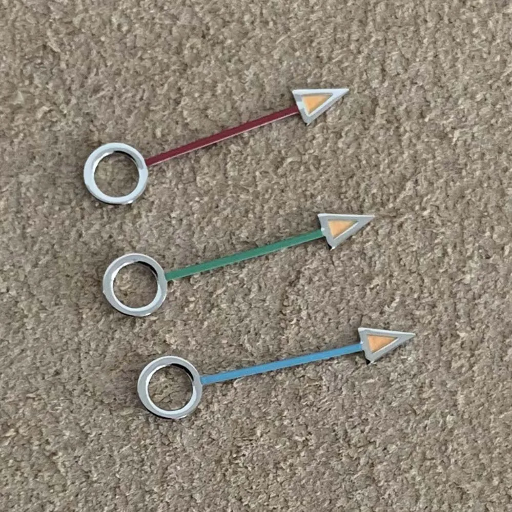 Modified Watch Hands Fine Orange Alarm Watch Hands Green Luminous Adapter Core Watch Hands Fit NH34 NH35 Movement