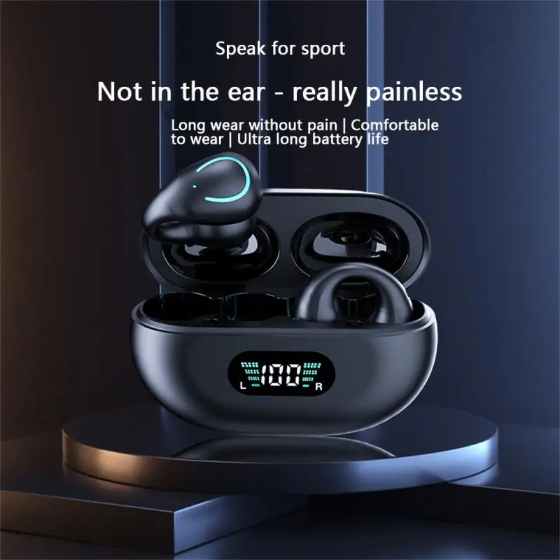 

Earbud Bone Conduction Type-c Ear Clip On Ear Earring Wireless Sports Headsets For Ambie Sound Earcuffs Headphones With Mic