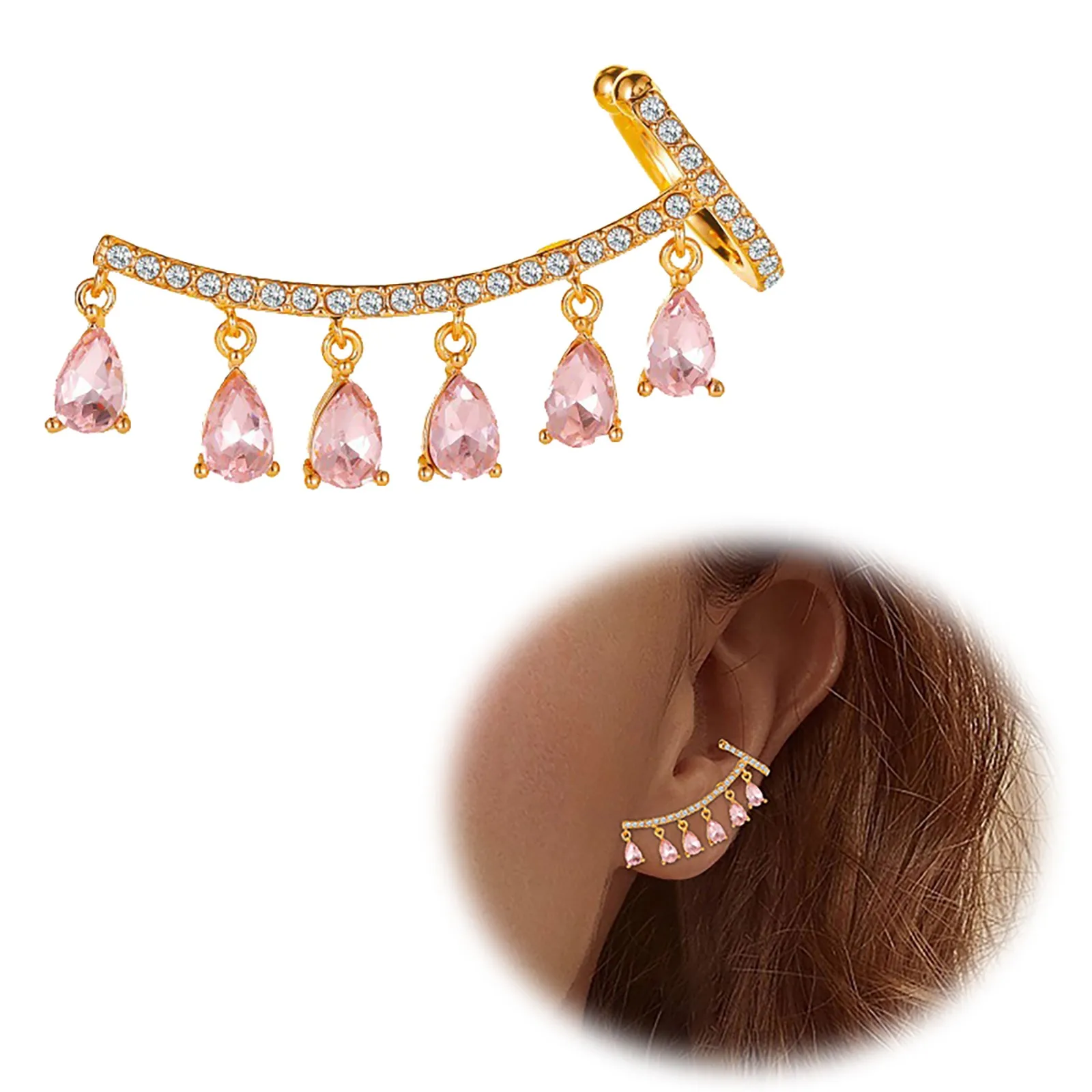 Уникальные серьги стильные с бриллиантами подходящие ко всему ювелирные изделия