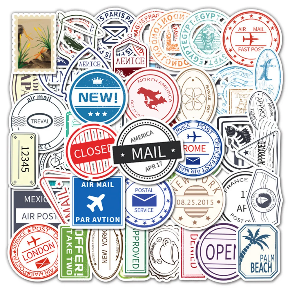 

10/30/50 шт. мультфильм ретро штемпель стикер DIY наклейка багаж путешествия скейтборд шлем ноутбук телефон Ipad стикер оптовая продажа