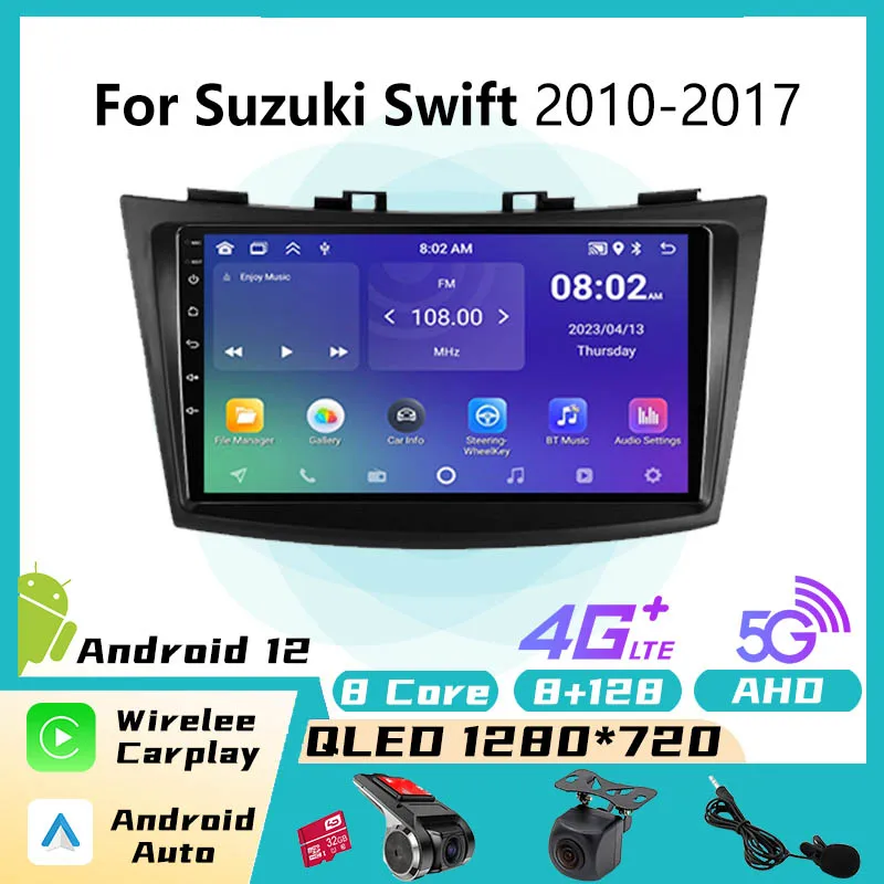 Автомагнитола 2 Din Android стерео для Suzuki Swift 2010-2017 Авторадио CarPlay GPS-навигация BT 4G