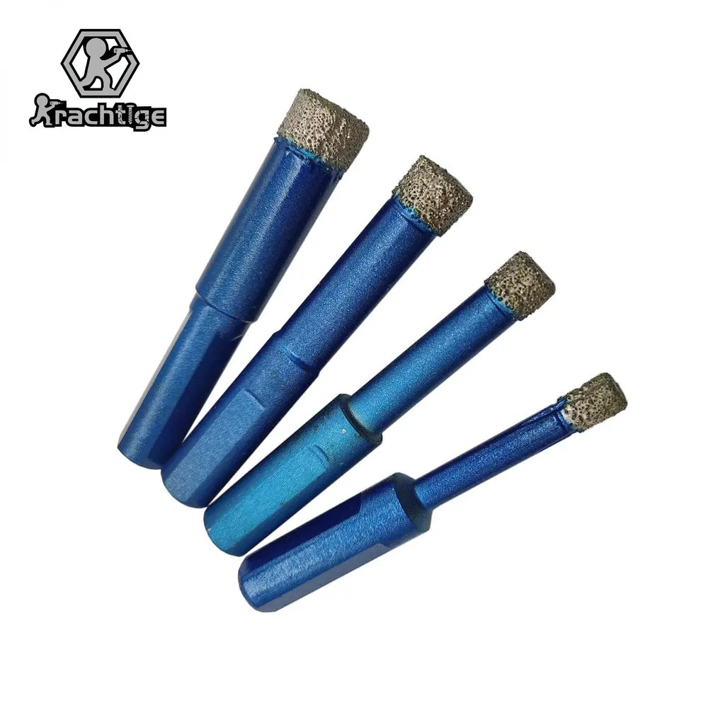 4Pcs 6 8 10 12 mm Glass Granite Porcelain Tile Marble Drill Bits Diamond Dry Core Welded Advanced Anhydrous Glass Drill Bits