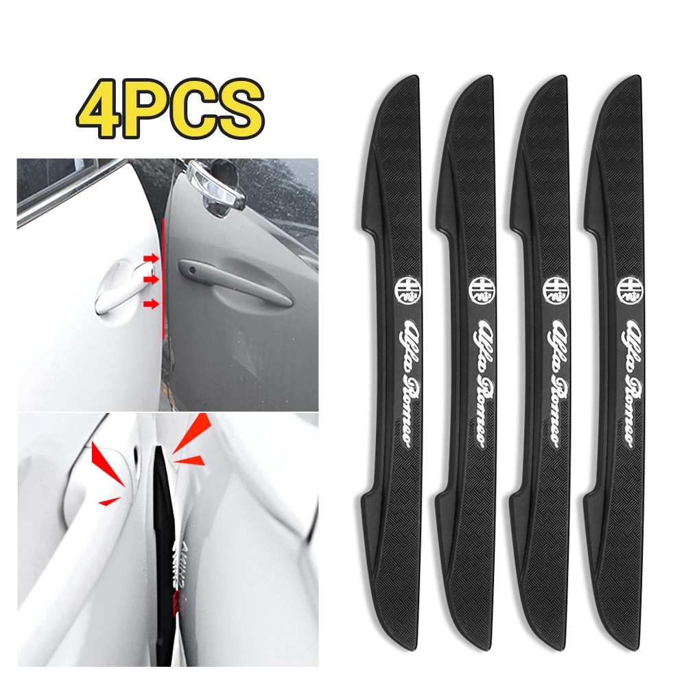

4PCS Car Door Edge Anti-collision Bumper Strip Protect Stickers For Alfa Romeo Giulia Stelvio MiTo Giulietta Tonale 147 156 159