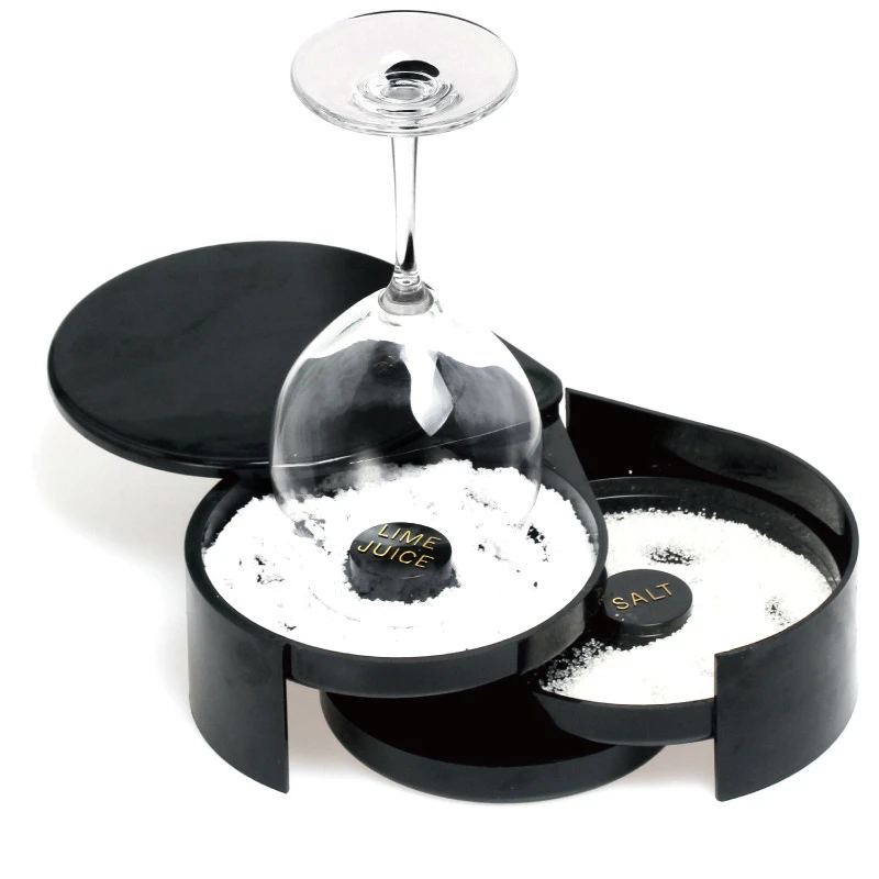 

3-уровневый бармен ABS инструмент для коктейлей Аксессуары стеклянная оправа вращающаяся соль домашний практичный бар Сок Лайма сахар прочный