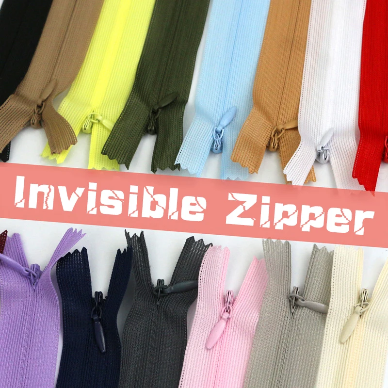 

10Pcs Novelty 18/20/30/40/50/60 cm Lace Invisible Zippers 3# Nylon for Purse Bags DIY Sewing Tailor Craft Garment Bag 15/Color