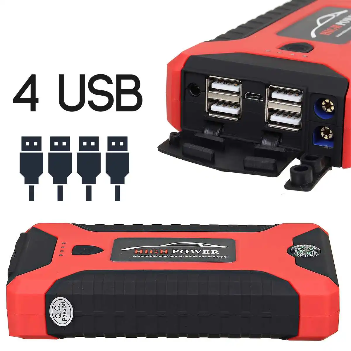 99800mah 12v portable car jump starter power booster battery charger starting device power bank emergency buster jumper start free global shipping