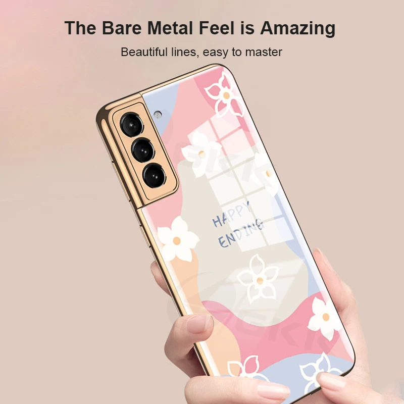 

GKK Luxury Tempered Glass Case For Samsung Galaxy S21 Plus Ultra 5G Plating Edge For Samsung S21 Plus Ultra 5G Case Cover Coque
