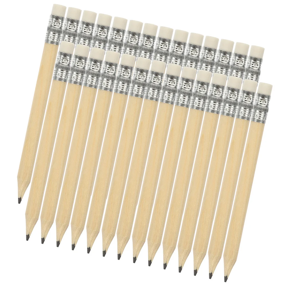 

100 Pcs Mini Short Wood Pencils Small Writing Round Rod Tool Wooden For Party