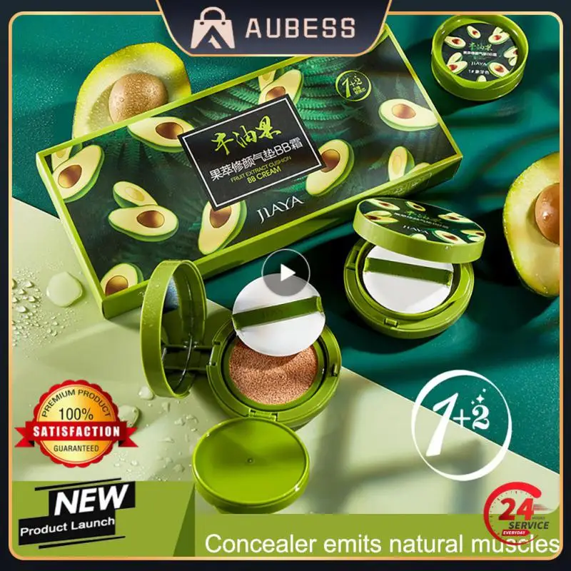 

Avocado Air Cushion BB Cream+2*Replacement Set Moisturizing Concealer Lasting Brightening Face Liquid Foundation Beauty Cream