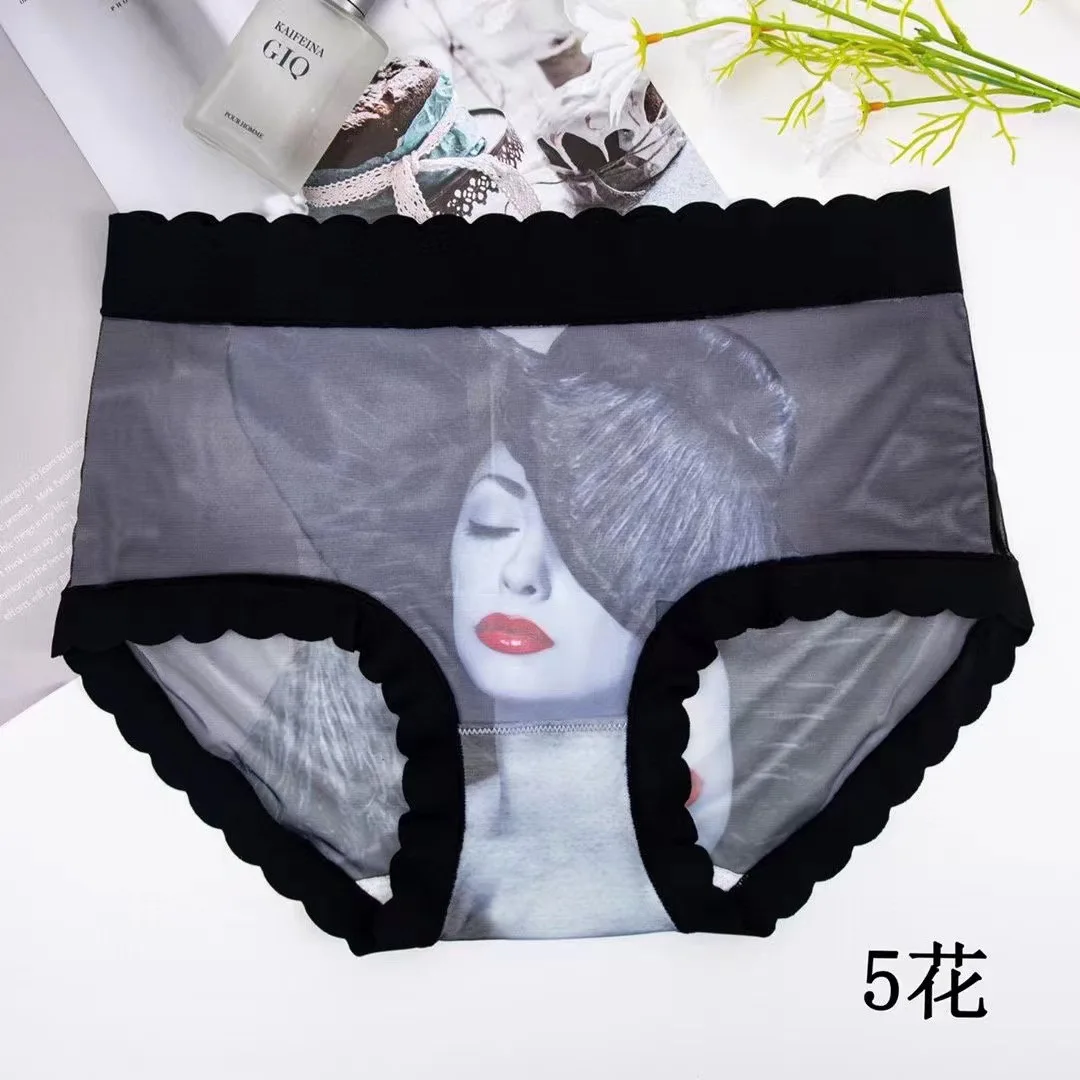 

Women's Cotton Underwear Sexy Lace Panties Female Printed Underpants Low Waist Panties Seamless Briefs Ladies Fashion Shorts
