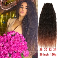 miracle afro kinky curly bundles synthetic hair weaving 120gpcs curly hair bundles high temperature fiber hair extensions