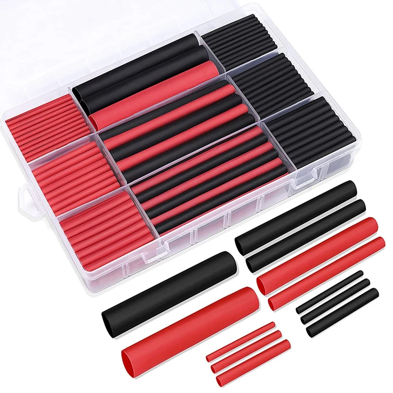 

270Pcs 3:1 Dual Wall Adhesive Heat Shrink Tubing Kit,Marine Wire Cable Sleeve Tube Assortment Heat Shrink Tubing Tube