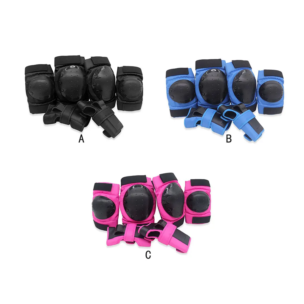 

6 Pieces Set Knee Pad Flexible Elbow Pads Outdoor Activity Cycling Roller Skating Skateboard Waist Guard Protector