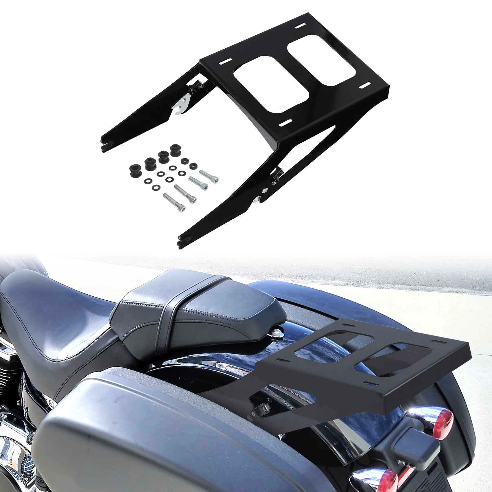 Фото Подушка-подкладка для крепления багажника King Trunk Mount Rack Pad, 13,7 дюйма, подходит для Harley Sport Glide FLSB 2018 года и новее, для багажного ящика. №5