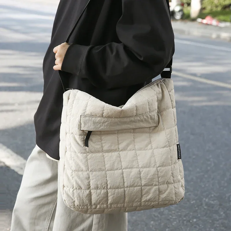 2024 нейлоновая однотонная сумка через плечо высокого качества на молнии модная